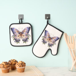 Schmetterling Ofenhandschuh & Topflappen-Set