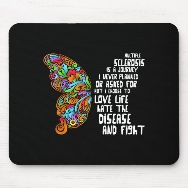 Schmetterling Orange Band Multiple Sklerose Mousepad (Vorne)