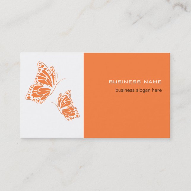 Schmetterling Orange & White Elegante Moderne, ein Visitenkarte (Vorderseite)