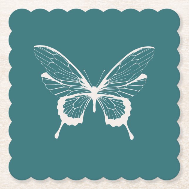 Schmetterling Papieruntersetzer Untersetzer (Vorderseite)