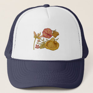 Schmetterling, Pilz und Blume Wasserfarbe Truckerkappe
