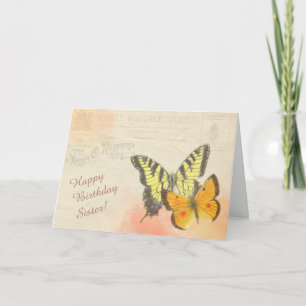 Schmetterling Postkarte Schwester Geburtstagsgruß