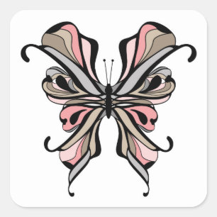 Schmetterling Quadratischer Aufkleber