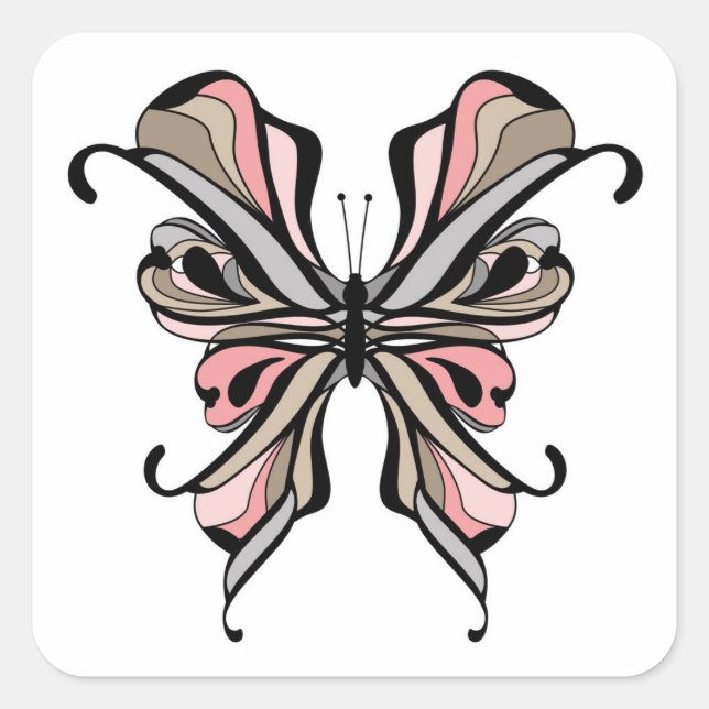Schmetterling Quadratischer Aufkleber (Vorderseite)