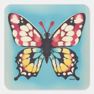 Schmetterling Quadratischer Aufkleber