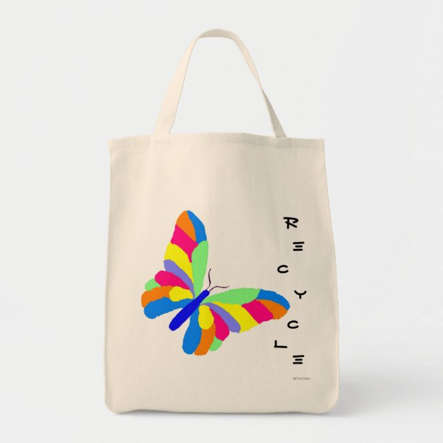 Schmetterling recyceln Lebensmittelgeschäft-Tasche Tragetasche (Vorne)
