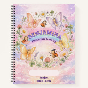 Schmetterling Regenbogen Verzauberte Schulmädchen Notizbuch