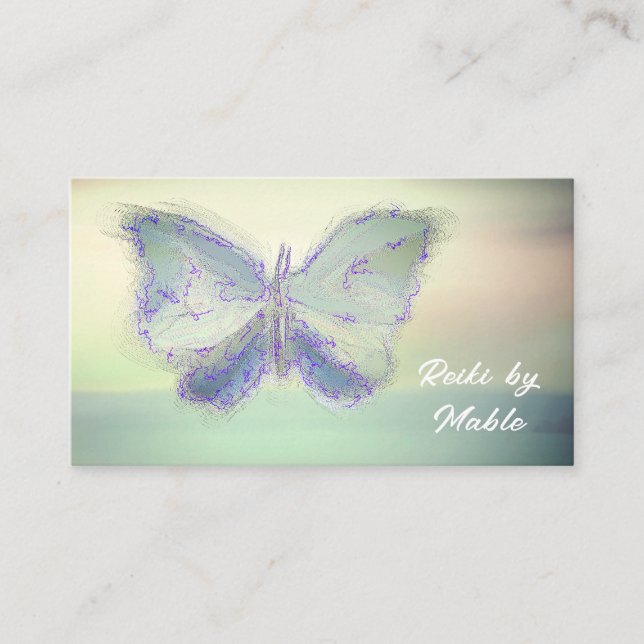 Schmetterling, Reiki, Heiler, Lifecoach Business C Visitenkarte (Vorderseite)