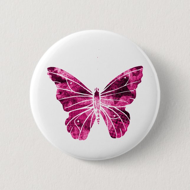 Schmetterling Rosa Clipart Niedlich Flying Wings N Button (Vorderseite)
