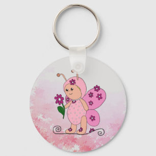 Schmetterling Rosa Schlüsselanhänger