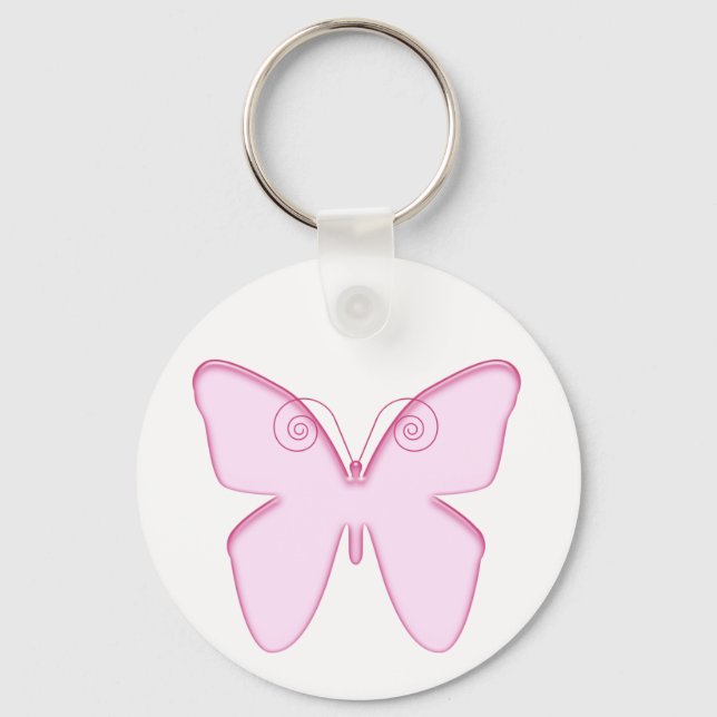 Schmetterling-Rosa Schlüsselanhänger (Vorderseite)