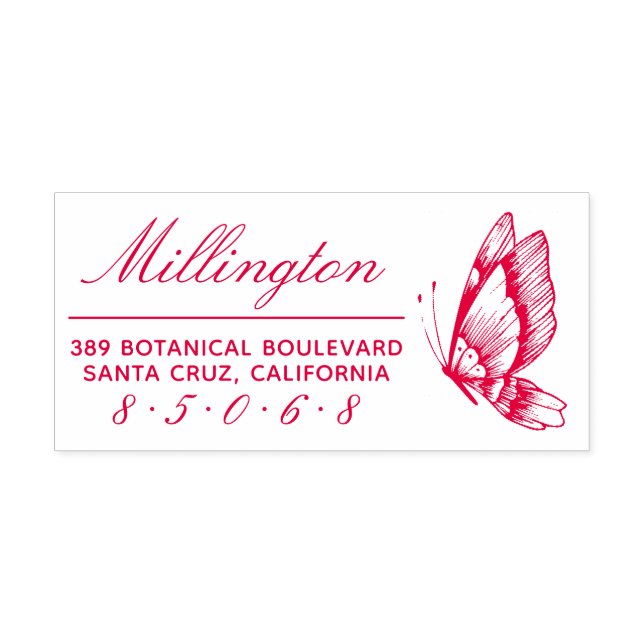 Schmetterling | Rücksendeadresse für Familienname Permastempel (Design)