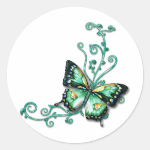 Schmetterling Runder Aufkleber