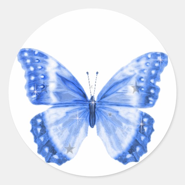 Schmetterling Runder Aufkleber (Vorderseite)