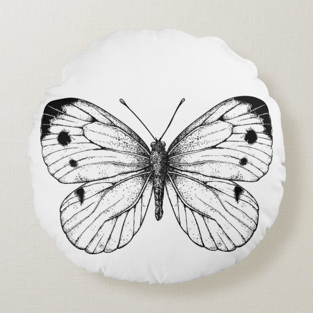 Schmetterling Rundes Kissen (Vorderseite)