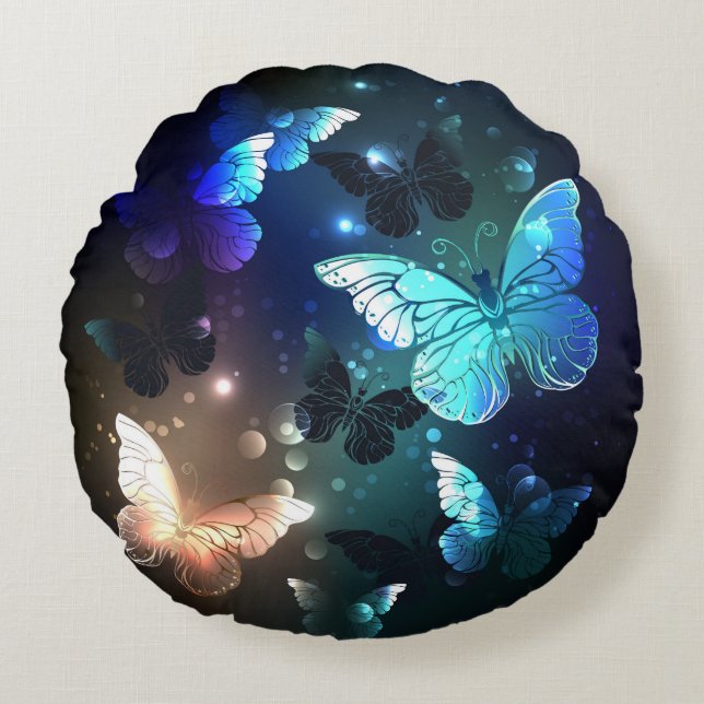 Schmetterling Rundes Kissen (Vorderseite)