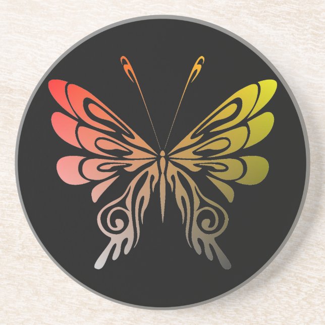 Schmetterling Sandstein Untersetzer (Vorne)
