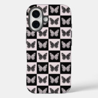 Schmetterling Schachbrettmuster in Schwarz und Wei