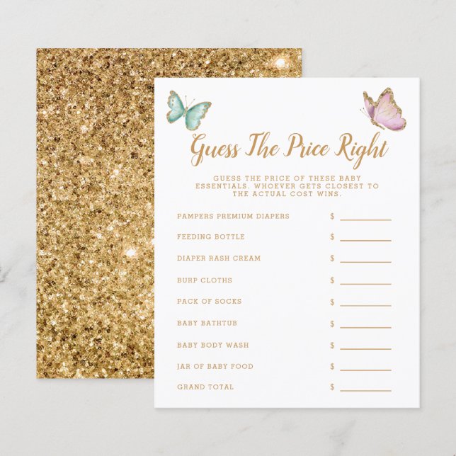 Schmetterling schätzt das preiswerte Baby Duschspi (Vorne/Hinten)