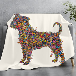 Schmetterling Schikane Silhouette Kunst   Pitbull  Fleecedecke