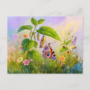 Schmetterling schlüpft aus der Chrysalide auf Bren Postkarte