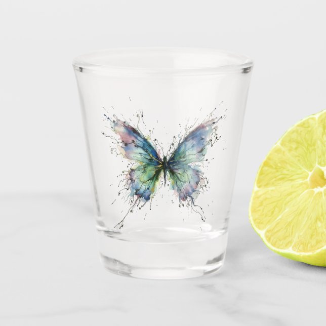 Schmetterling Schnapsglas (Vorderseite)