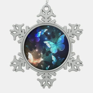 Schmetterling Schneeflocken Zinn-Ornament