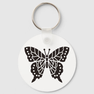 Schmetterling Schwarz-Weiß Schlüsselanhänger