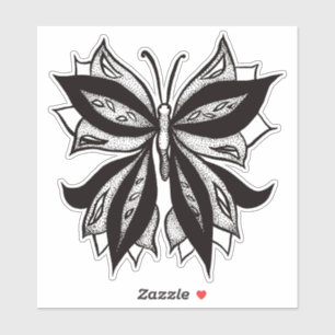 Schmetterling Schwarz-Weiß-Stamm Tattoo Aufkleber