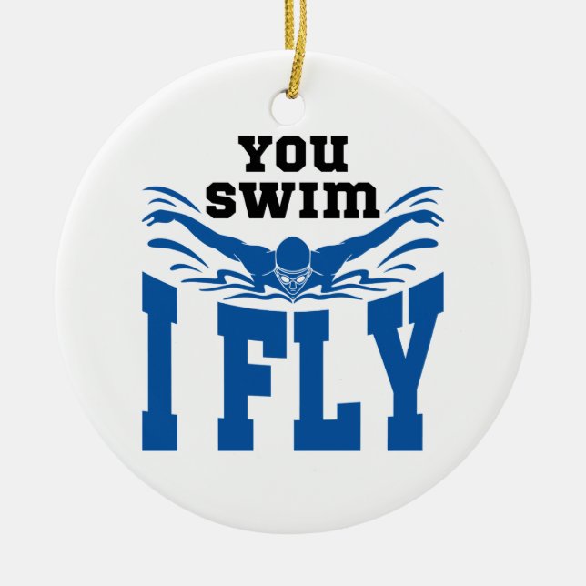 Schmetterling schwimmen Sie schwimmen I Fly Keramik Ornament (Vorne)