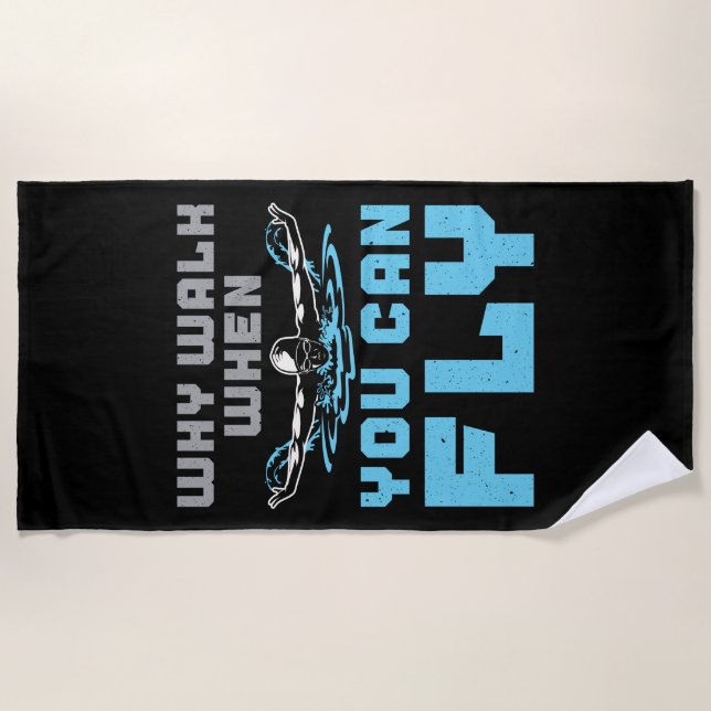 Schmetterling schwimmen, wenn man fliegen kann strandtuch (Vorderseite)
