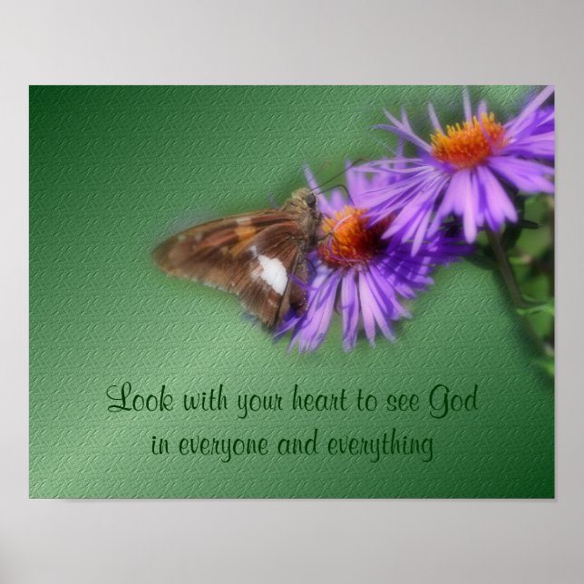 Schmetterling sehen Gott Inspiration Zitat Natur Poster (Vorne)