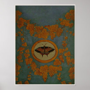Schmetterling Seide Stoff ~ Poster 16x12