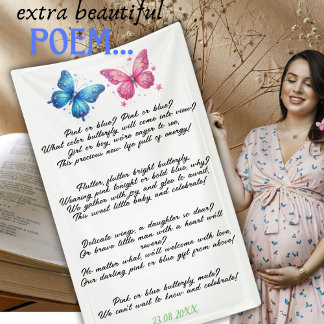 Schmetterling Sommer Gender Reveal Party Poster Banner