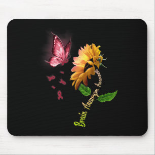 Schmetterling Sonnenblume Hirnaneurysma-Bewusstsei Mousepad