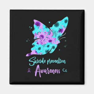 Schmetterling Sonnenblume Suizidpräventionsbewusst Magnet