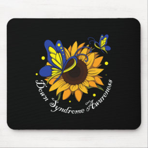 Schmetterling Sonnenblume Welt-Down-Syndrom-Bewuss Mousepad