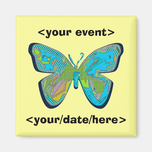 Schmetterling speichert Datumsmagneten Magnet (Vorne)