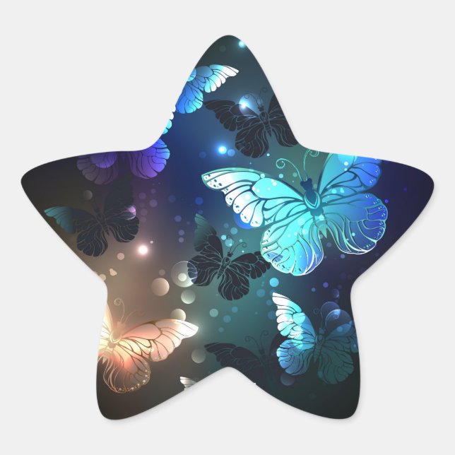 Schmetterling Stern-Aufkleber (Vorderseite)