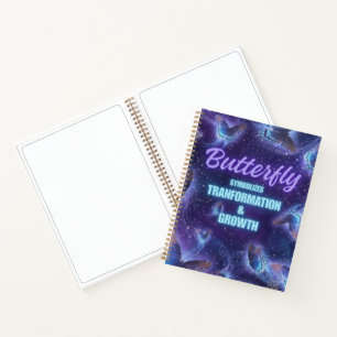 Schmetterling symbolisiert Transformation Wachstum Notizbuch
