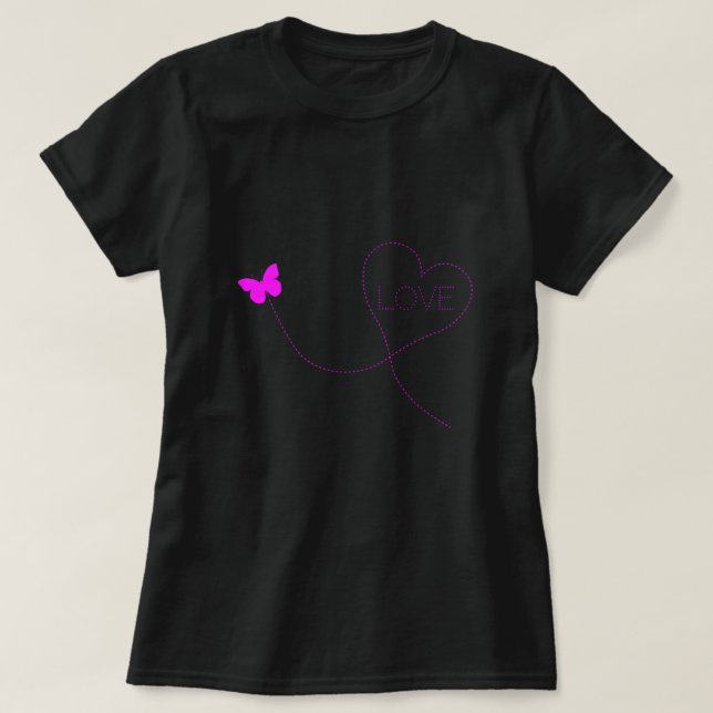 Schmetterling T - Shirt mit Herz - Liebe (Design vorne)