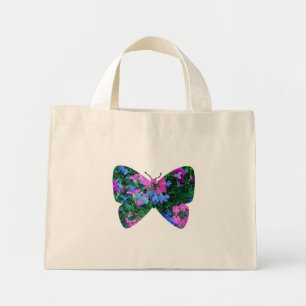 Schmetterling-Tasche mit gemischten Blumen Mini Stoffbeutel