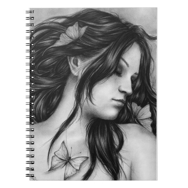 Schmetterling träumt Notizbuch Notizblock (Vorderseite)