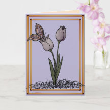 Schmetterling-Tulpen-Karte