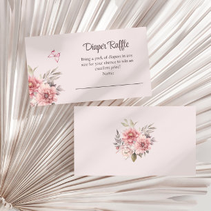 Schmetterling und Blume Babydusche Windelwindeln Begleitkarte