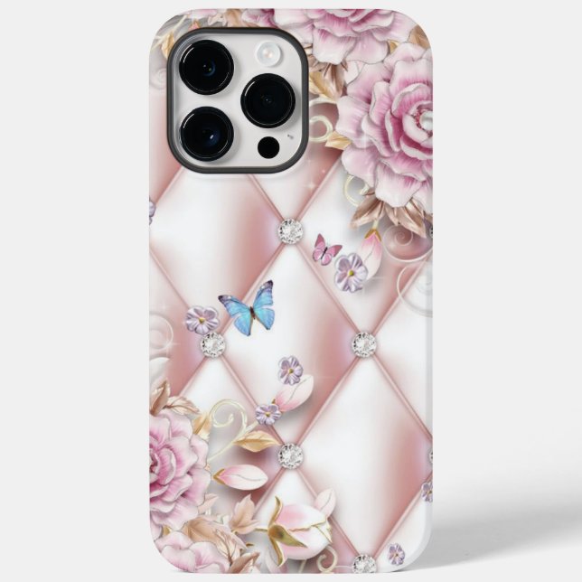Schmetterling und Blume Case-Mate iPhone 14 Pro Max Hülle (Rückseite)