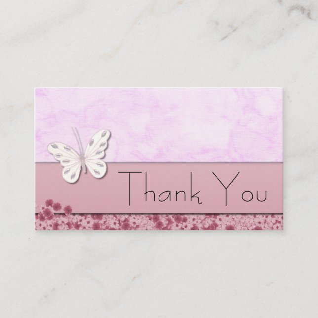 Schmetterling und Blume Danke Business Card Begleitkarte (Vorderseite)