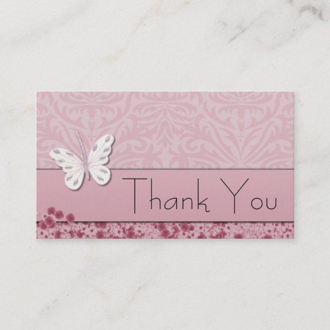 Schmetterling und Blume Danke Business Card Visitenkarte (Vorderseite)