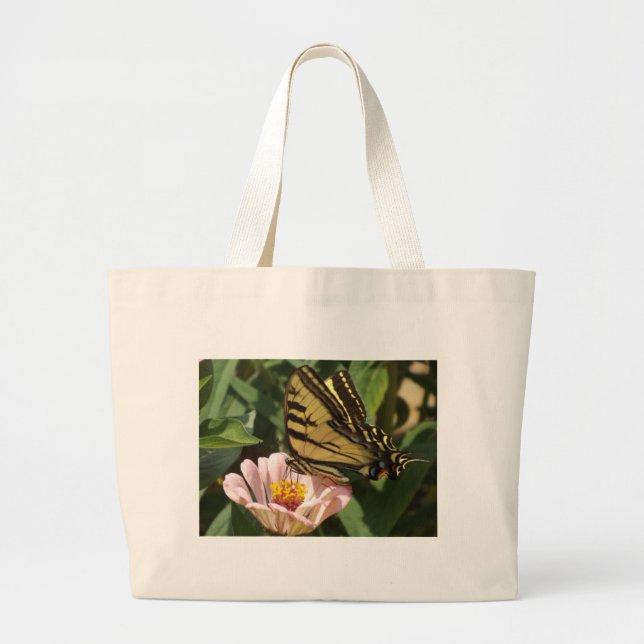 Schmetterling und Blume Jumbo Stoffbeutel (Vorne)