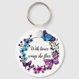Schmetterling und Blume Kleider und individuelles  Schlüsselanhänger